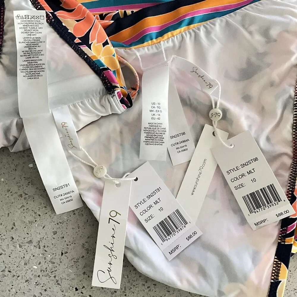 Sunshine 79 Two Piece Bandeau Swim Suit In Love Swirl 10